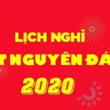 THÔNG BÁO LỊCH NGHỈ TẾT NGUYÊN ĐÁN 2020